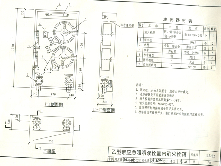乙型带应急照明双栓室内消火栓箱