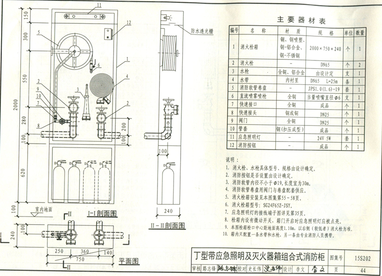 丁型带应急照明及灭火器箱组合式消防柜