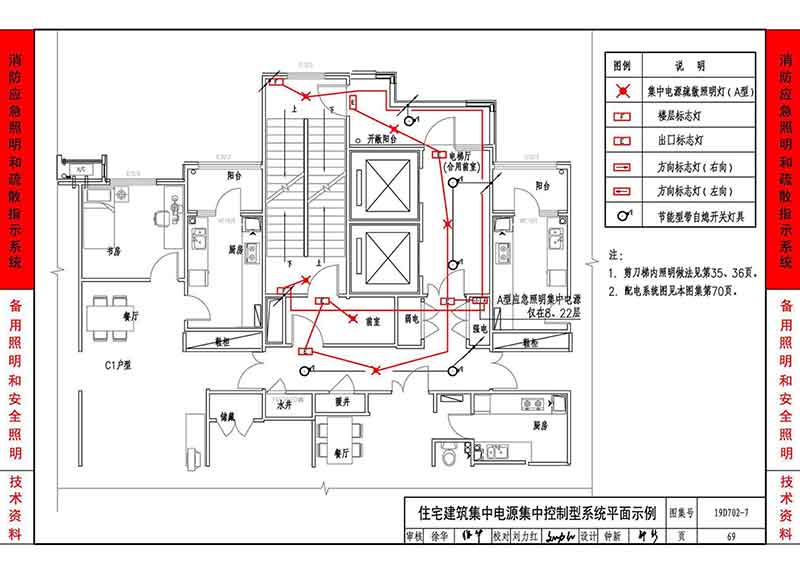 住宅建筑集中电源集中控制型系统平面示例