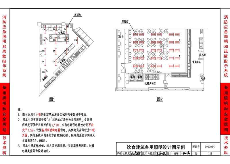 饮食建筑备用照明设计图示例