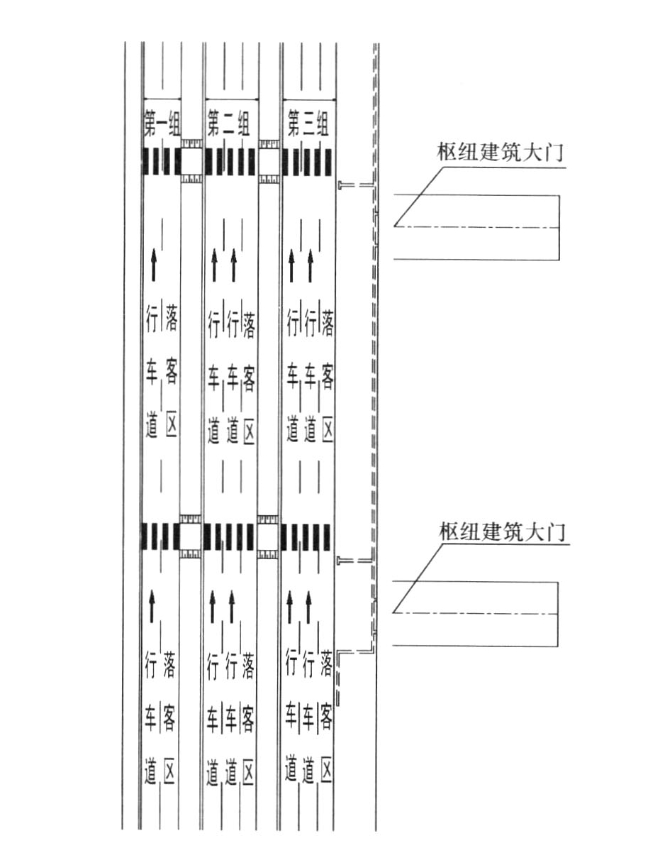 图5.4.4-1 小汽车落客区车道边示意